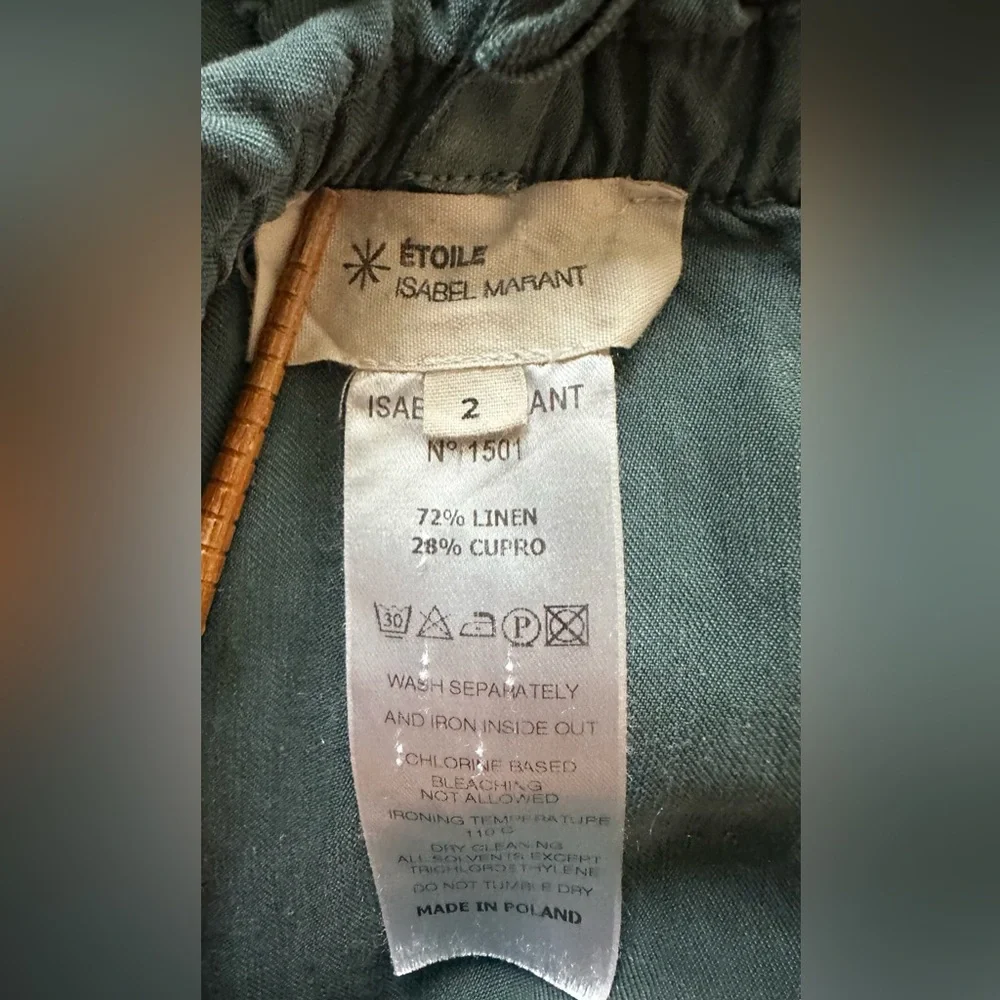 Isabel Marant Etoile One -Shoulder Ruffled Mini Dress in Sage Green. Size M. - Picture 9 of 16